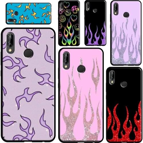 Purple Flames Fire Print For Huawei Nova 5T Mate 20 Lite P Smart 2019 2021 Case For Huawei P30 P40 Lite P10 P20 Pro