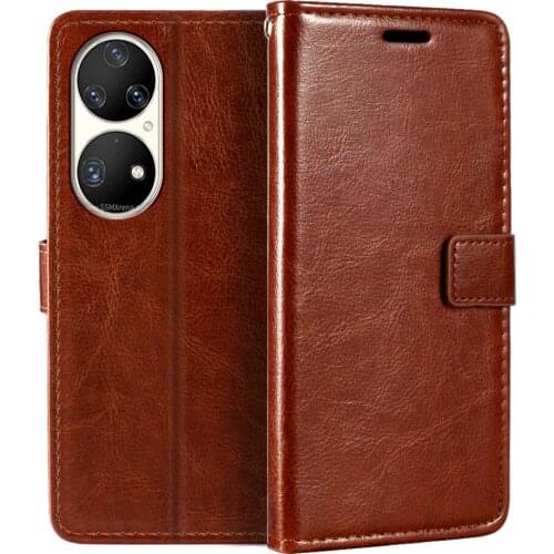 Case For Huawei P50 Pro Wallet Premium PU Leather Magnetic Flip Case Cover With Card Holder For Huawei P50 Pro Snapdragon 888