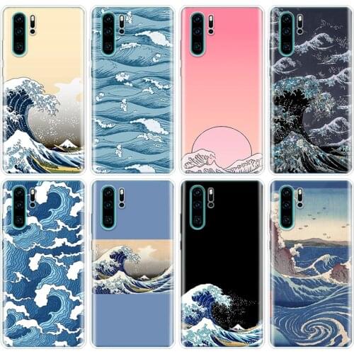 Japanese wave art Phone Case For Huawei P40 P30 P20 P10 Mate 20 30 10 P Smart Z + Plus Lite Pro Fashion Cover Coque Capa