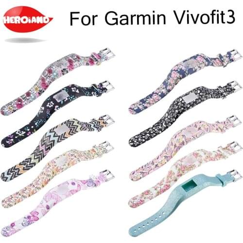 Colorful Watchband Sports Silicone watchband Bracelet wrist Strap Band wristband for Garmin Vivofit 3 Pattern for Garmin JR /JR2