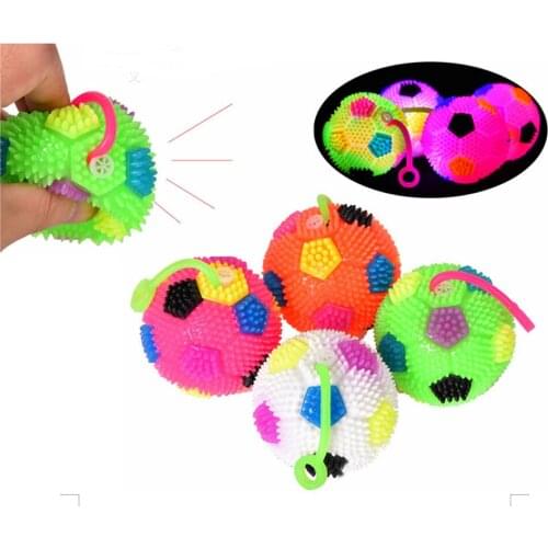 Baby Kids Light Up Anti-stress Toys Flashing Spikly Ball Bouncy Squeeze Massage With Screams for Children