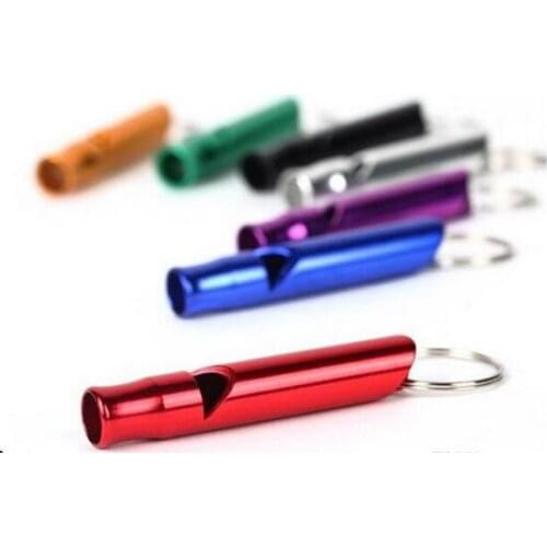 Party Favors Training red color Outdoor Aluminium Survival Emergency Whistle Multicolor Hiking Camping Whistle Key Chain