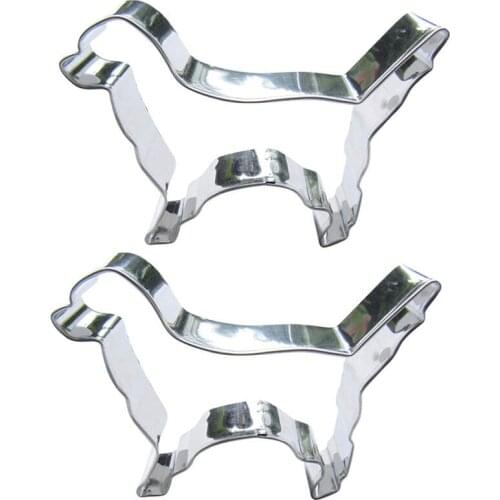 Golden Retriever shape 2 piece biscuit cutting molds, baking tools, cake decorating soft candy tools