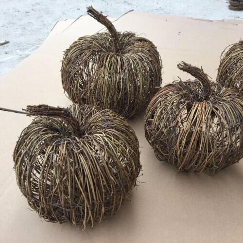 Artificial Flowers Handmade Rattan Pumpkin Decorative Articles Christmas Halloween Home Furnishing Party Decoration Ornament DIY