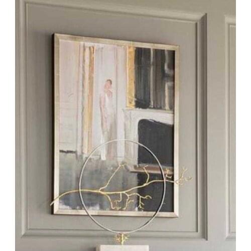 Black Design Gold Foil Textured Oil Painting Art 100% Hand Painted Abstract Newest Unframed Wall Canvas Art For Modern Home Art