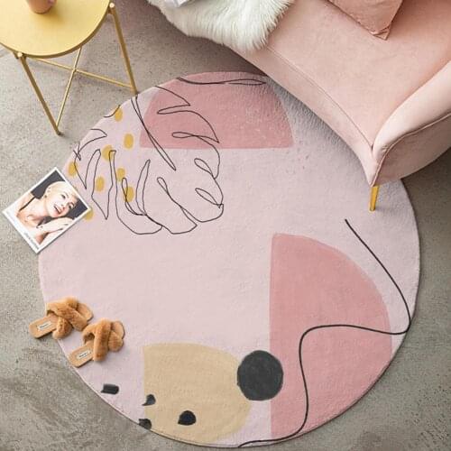 Carpet Anti-slip Wear-resistant Comfortable Round Carpet Printed Rug for Household