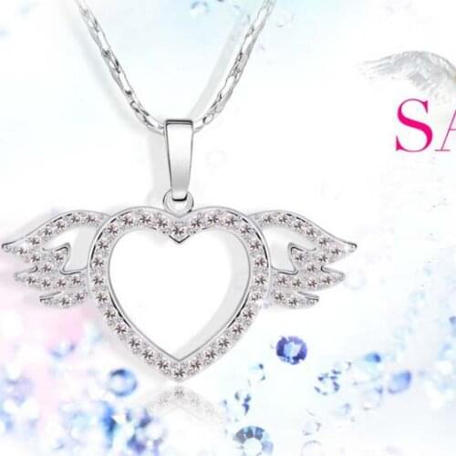 Love mosaic AAA grade CZ rhodium Pendant