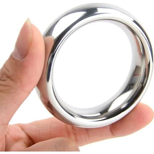 Metal Stainless Steel Lasting Delay Ring Scrotum Bondage Cock Lock Weighted Penis Ring Sex Toys For Men Dick Collar Cockring