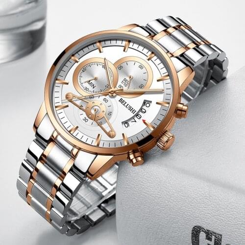 Men Watches Luxury Mens Steel Band Six-pin Chronograph Autumn Business Luminous Waterproof Quartz Watch 2021 New Trend Watch