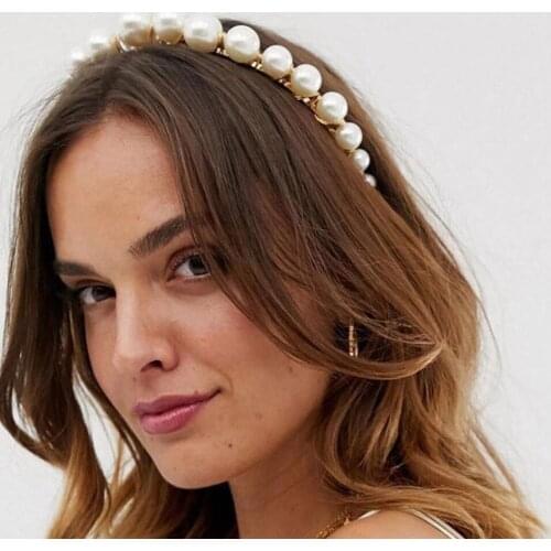 Carddoor New Pearl Hair Ring Hair Accessories Ladies Girls Fashion Simple Jewelry Wedding Hair Ring Hair Accessories