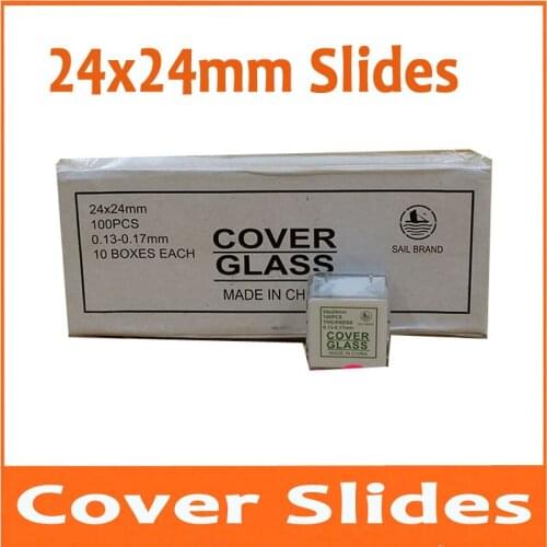 1000pcs Optical 24x24mm Length Biomicroscope Microscope Glass Slide Cover Slips Blank Slides for Lab Middle School Students