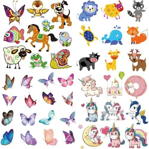 Prajna Cartoon Cute Iron-On Transfers Butterfly Cat Patches For Clothing DIY A-level Washable T-shirt Accessory Clothes Stickers