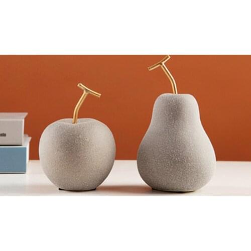Nordic Light Luxury Apple Pear Decoration Creative Home Living Room Ceramic Soft Decoration Office Desktop Craft Decoration