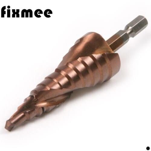 Fixmee 1pc 6-24MM HSS-Co Spiral Groove Hex Shank Step Drill Bits Cut Cutter Tool Kit