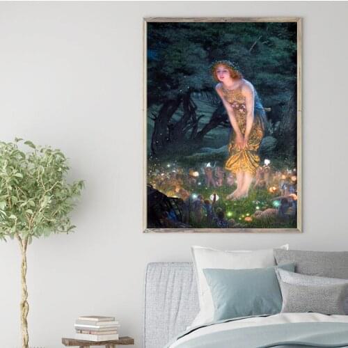 Vintage Fairy Illustration Pre Raphaelite Canvas Painting Posters Prints Gallery Room Decor Wall Art Pictures Home Decoration