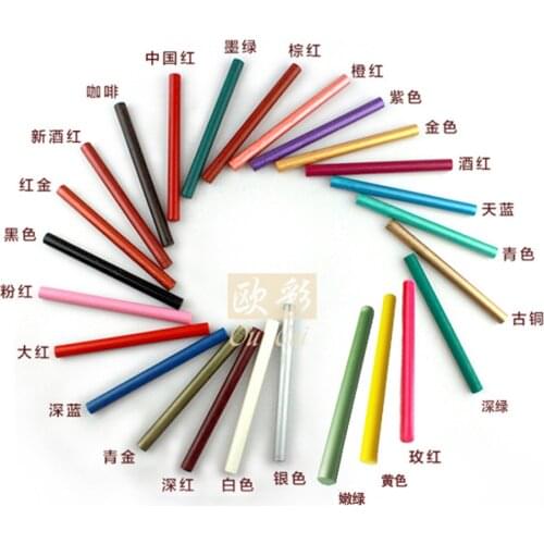 10pcs 25 colors Vintage Retro Sealing Wax Seal Dedicated Beeswax Stick Strips Paint Stamp Rod Wax Grip Mount for Stamps