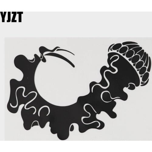 YJZT 15.3CM×10.4CM Funny Marine Organism Jellyfish Black/Silver Decal Car Sticker Vinyl 18A-0092