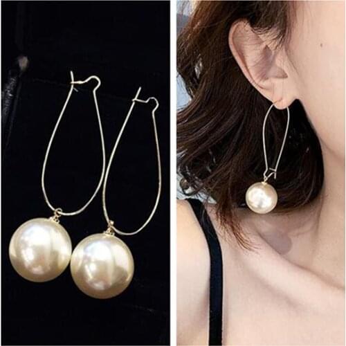 Ey158 Bestselling 2018 OL temperament style new fashion simple imitation pearl Female charm alloy earrings jewelry