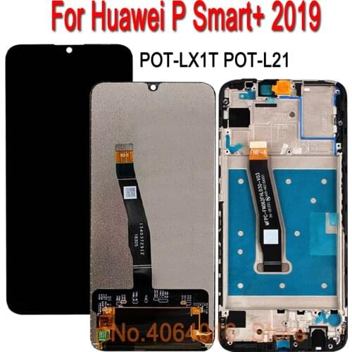6.21'' Frame LCD For Huawei P Smart+ Plus 2019 Touch Screen POT- LX1T L21T Display Assembly Digitizer Monitor Replacement Glass
