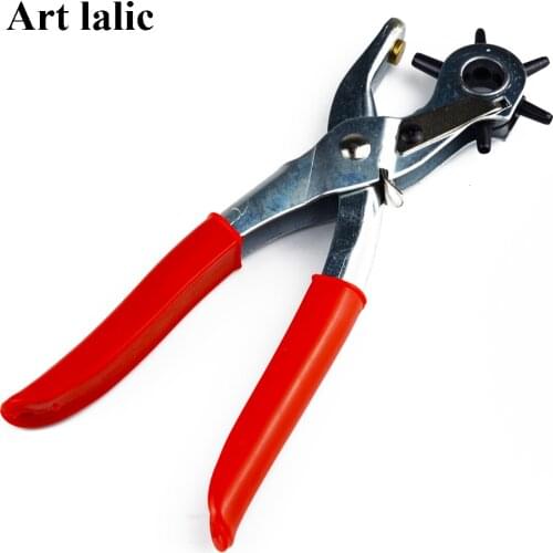 High Quality 1Pc Revolving Leather Belt Punch Eyelet Plier Hole Heavy Duty Canvas Belt Plastic Puncher 6 Sizes Tools