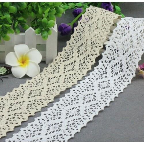10yard garment accessory hometextile bridal doll dress trim knit embroidery cotton crochet bilateral clunny lace 6.5cm DIY deco