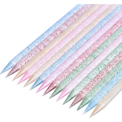 100Pcs/pack Bagged Double Head Manicure Eyelashes Assistant Colorful Crystal Rod Nail Point Drill Rod Manicure Tools Wholesale