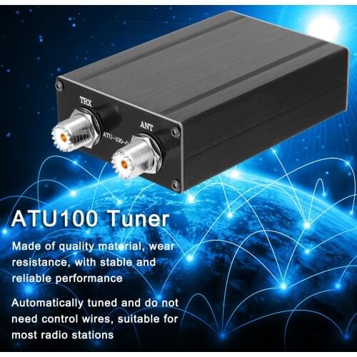 100W ATU100 1.8-50Mhz Automatic Shortwave Antenna Tuner USB Type-C Rechargeable with 0.91inch OLED Display ATU-100 DIY Tools