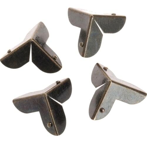 12Pcs Decorative Antique Brass Gold Jewelry Chest Wine Box Wooden Case Furniture Iron Corner Protector Guard with Nail 23mm/33mm