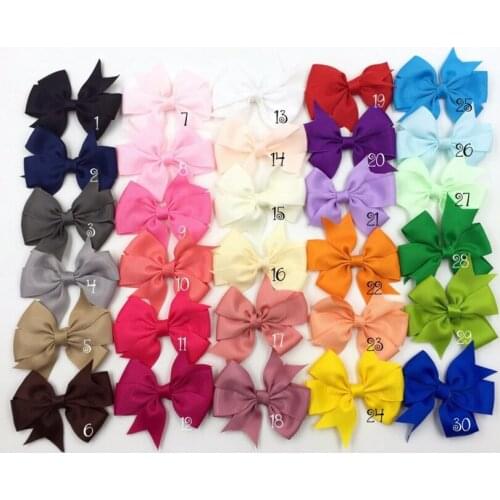 120pcs/lot 3.2" Grosgrain Ribbon Hair Bows with Hair Clips For Women Baby Boutique HeadBows/Hairclips Girls Hair Accessories DIY