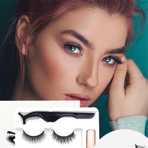 3 Pairs 3D Magnetic Eyeliner Liquid False Eyelashes Set Natural False Eyelashes Waterproof Long Lasting Fake Lashes Makeup Kit