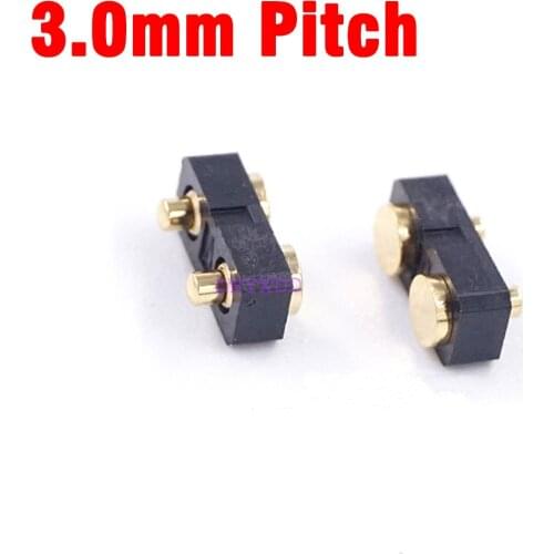 5pcs Spring Loaded Pogo Pin 2 Position 2 Pins 3.0 mm Pitch SMT 2.5mm 3.0 mm Height Single Row Surface Mount PCB Vertical Grid