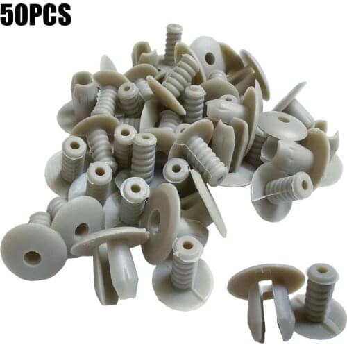 50pcs Buckle Rear Bumper Radiator Clip Grey Trim Panel Lining Clips Fastener For VW Volkswagen T4 T5 Transporter Eurovan Light