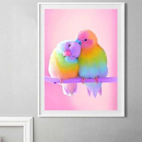 5D DIY Diamond Painting Coloful Birds Cross Stitch Full Drill Diamond Embroidery Animal Mosaic Picture of Rhinestones Home Decor