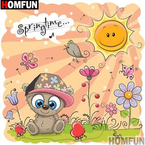 Homfun Full Square/Round Drill 5D DIY Diamond Painting "Cartoon bear" 3D Embroidery Cross Stitch Home Decor Gift A12636