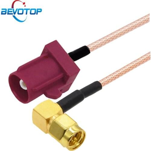 BEVOTOP Fakra D Male Plug to SMA Male Right Angle GSM Antenna Adapter Extension Cable RG316 Pigtail RF Coaxial Jumper Cord