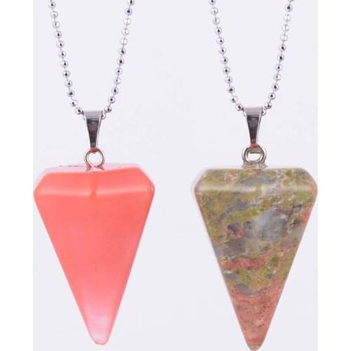 Big Size Reiki Pendulum Natural Stone Amulet Healing Crystal Pendant Meditation Hexagonal Pendulums for Men WomenD212-D216