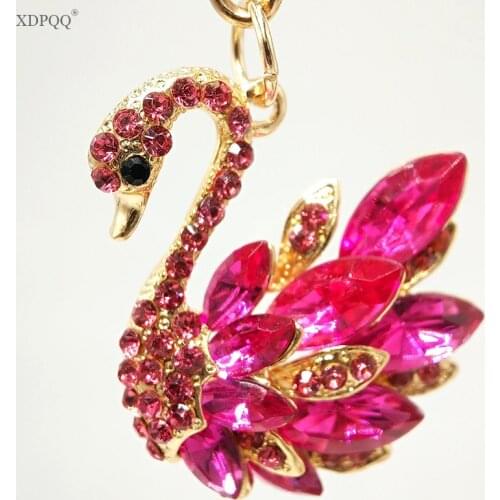 XDPQQ Fashion Alloy Rhinestone Jewelry Swan Keychain Ladies Bag Pendant Car Key Accessories Holiday Gift