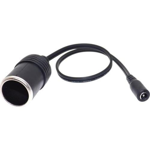 DC 5.5x2.1mm Cigarette Lighter Socket USB Male to Female Cigarette Lighter Adapter Supply Plug Cable Cord Charger Adapter 40cm