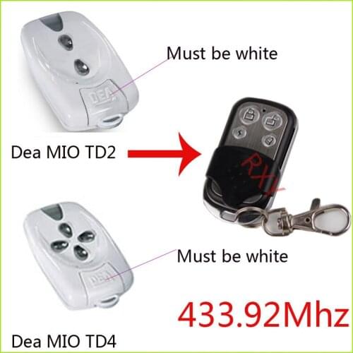Dea MIO TD2 TD4 433.92mhz remote control duplicator gate garage door Dea MIO TD2 TD4 remote control 433mhz