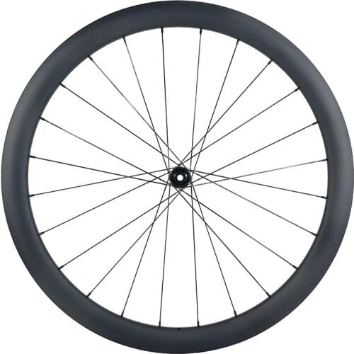 42mm asymmetric tubular road disc 25mm width straight pull center lock carbon front wheel cyclo-cross bicycle 700C disk bike
