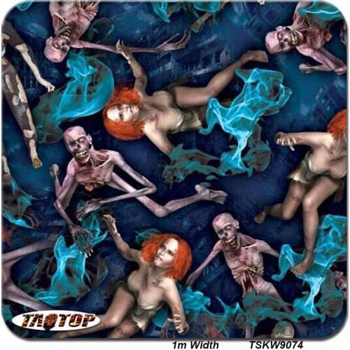 Hydrographic Printed Film TSKW9074 1M * 50M Liquid image Film Skull Hydro Graphic Film PVA Water Transfer Printing Film