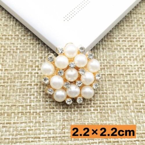 Hot Sale free shipping wholesale 2.2cm 20pcs Wedding diamond Button rhinestones pearls Button DIY hair garment Accessories YF78