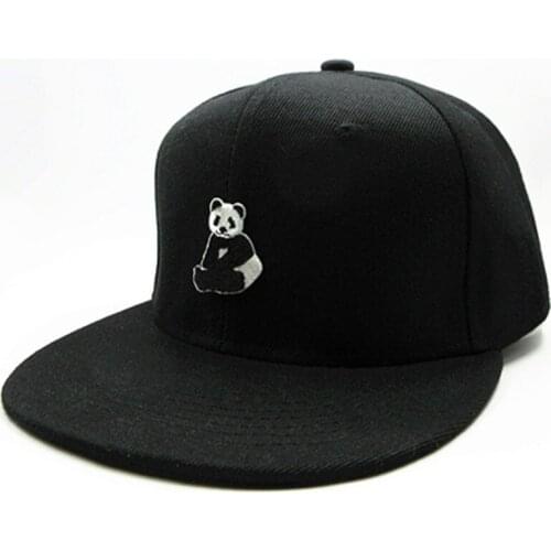Panda Embroidery Cotton Baseball Cap Hip-hop Cap Adjustable Snapback Hats for Men and Women 90