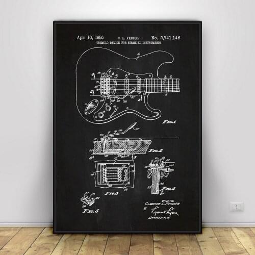 Canvas Painting Fender Stratocaster Guitar Art Print Poster Template Painting Home Decor