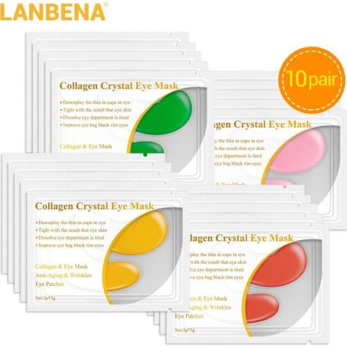 LANBENA Collagen Dark circles Eye Mask Face Care Anti aging Eye Bags Moisturizing Skin Care 20 PCS = 10 Piars