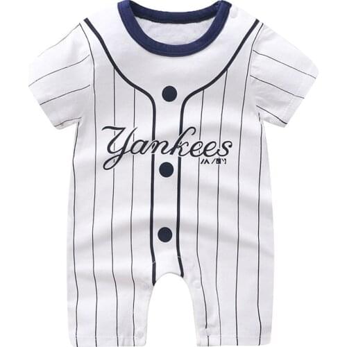 Baby Baseball Bodysuits 2021 Summer Baby Clothing Toddler Girl Jumpsuit Baby Boys Onesie 0-1 Years New Born Clothes