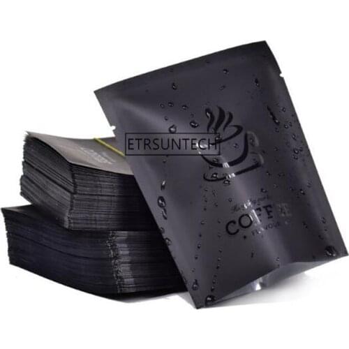 Matte Black/ Red Heat Sealable Coffee Package Bag Pouch Coffee Powder Bean Organization Open Top Bag 10x12.5cm