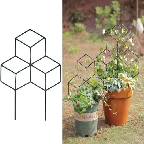 Metal Garden Climbing Trellis Garden Diy Potted Climbing Lattice Shaped Plant Trellis Garden Mini Frame Plant Climbing Stand