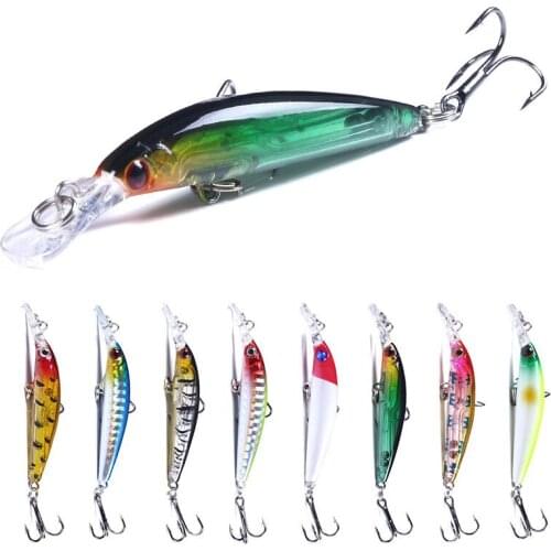 MI074 Minnow Luya Fishing Lures Underwater 8Color 7cm 4g Baits 3D Fish Mini Wobbler Tackle Artificial Hard Fishhooks Feeder Gear