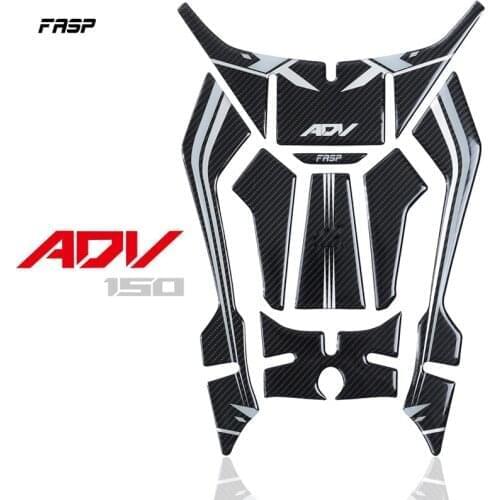 Motorcycle tank pad carbon fiber stickers 3D gel protect fishbone from scratching decorative decals for ADV150 ADV 150